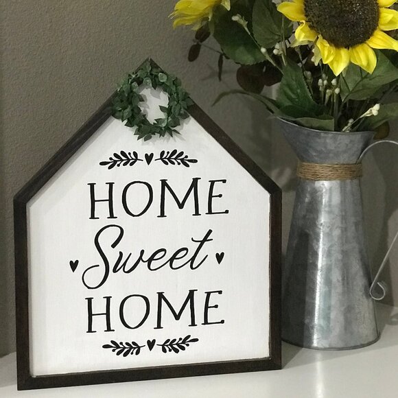 Home Sweet Home Framed Sign - Handmade - Farmhouse Decor - Picture 1 of 3